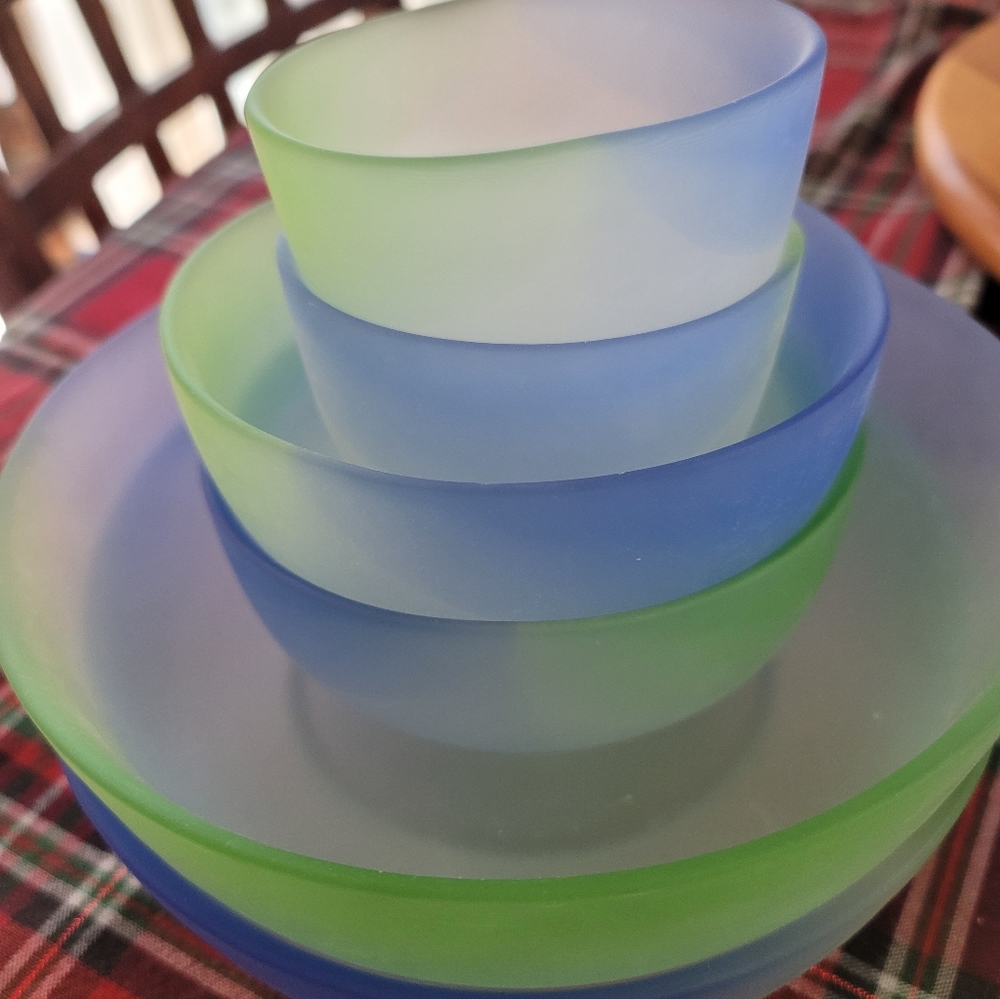 Pfaltzgraff Two-Tone Blue and Green Bowls